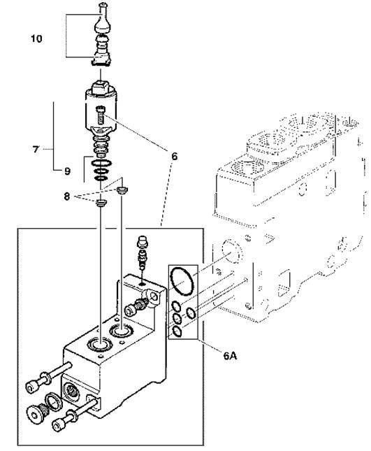 Схема установки ремкомплекта уплотнений на гидрорспределитель  Timberjack/John Deere 3